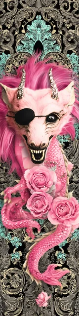 Free dragon bookmark featuring a dragon with an eye patch